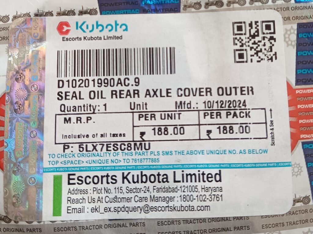 Escort power trck Rear Axle Oilseal