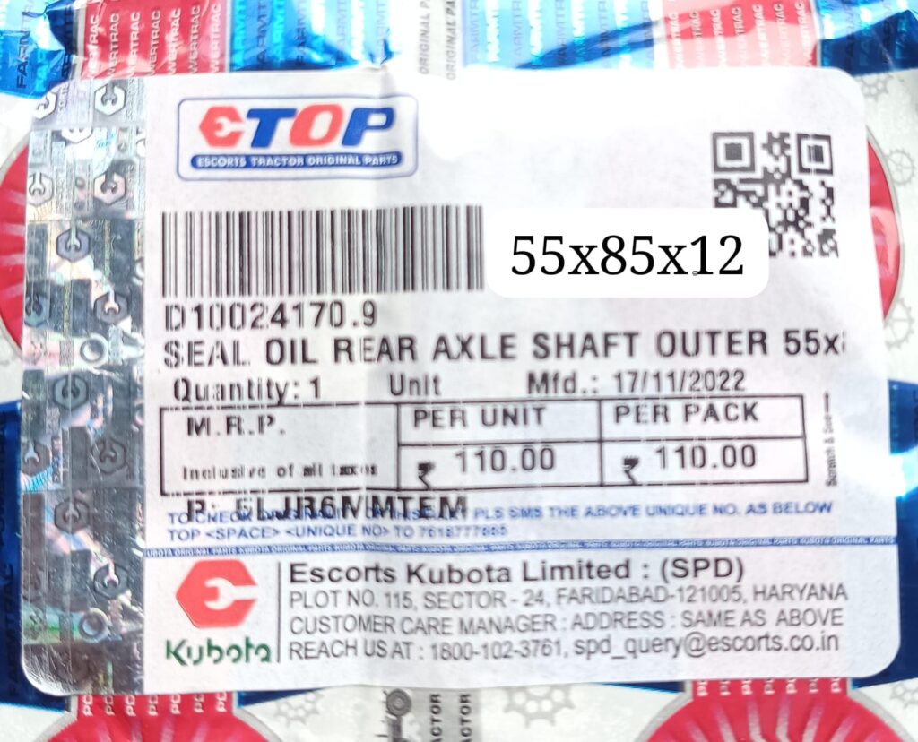 powertrac half axle oilseal