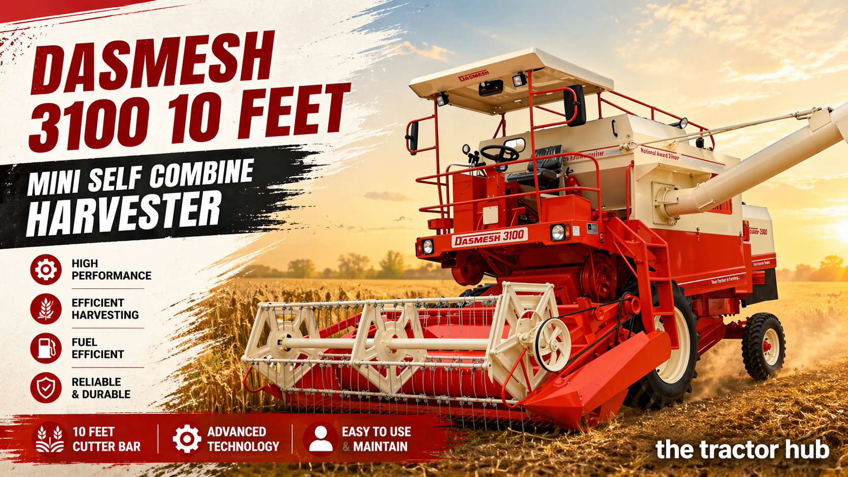 Dasmesh 3100 10 Feet Mini Self Combine Harvester