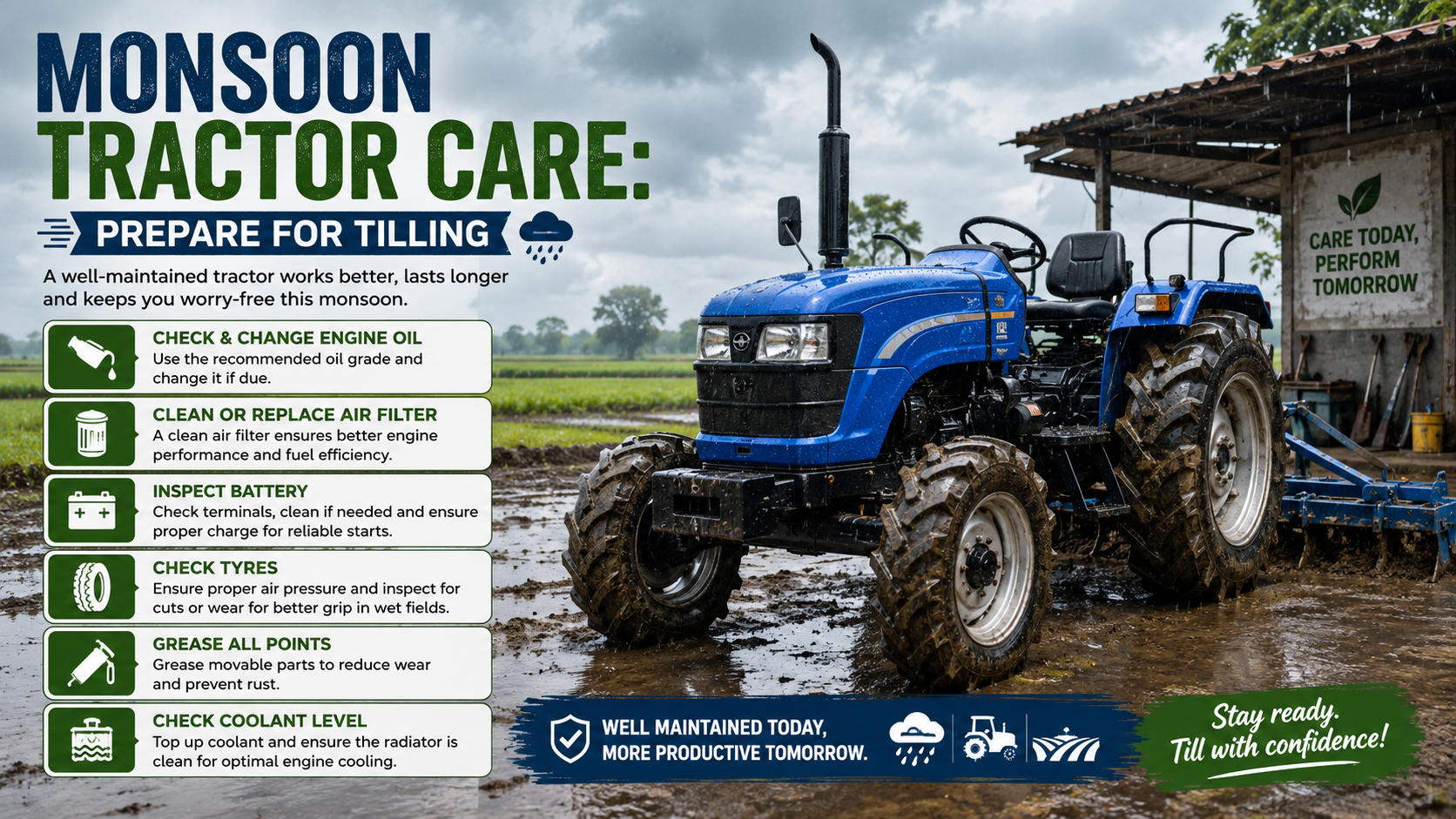 Monsoon Tractor Care: Prepare for Tilling